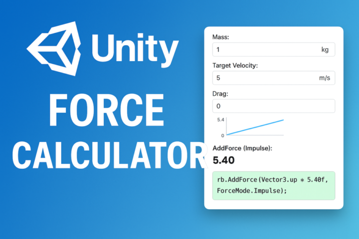 Unity Force Calculator – AddForce & Jump Physics Tool for Unity Devs